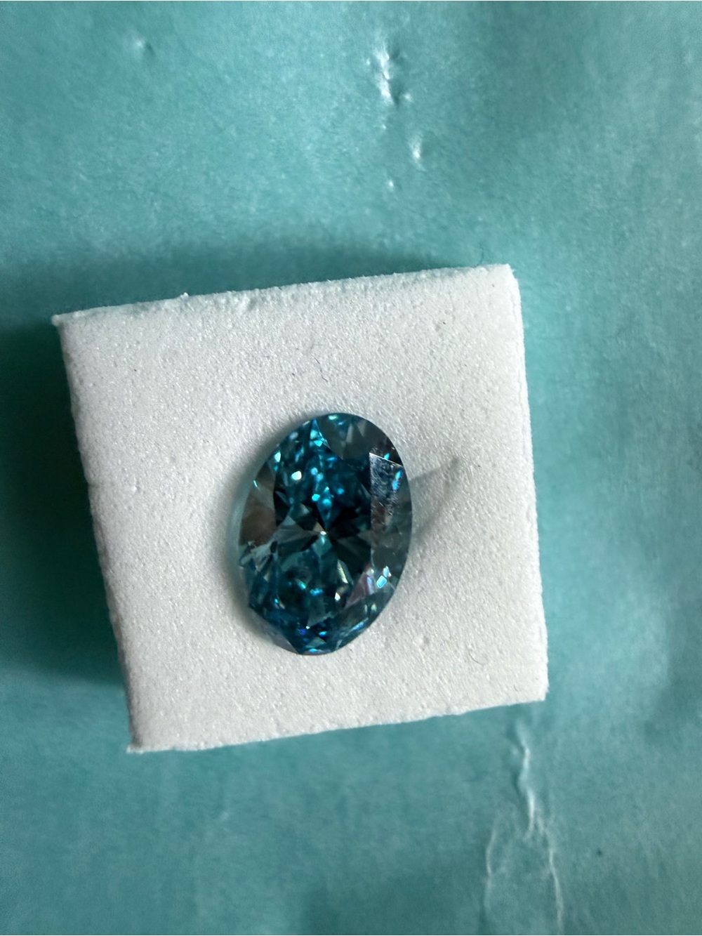 Vivid Fancy Blue Oval Lab Grown Loose 1.03 ctw Diamond - Unbranded